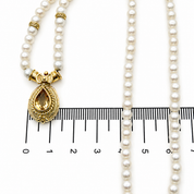 Collana - 18 carati Oro giallo - 3.00ct. tw. Quarzo - Perla - MADE IN ITALY - HANDMADE