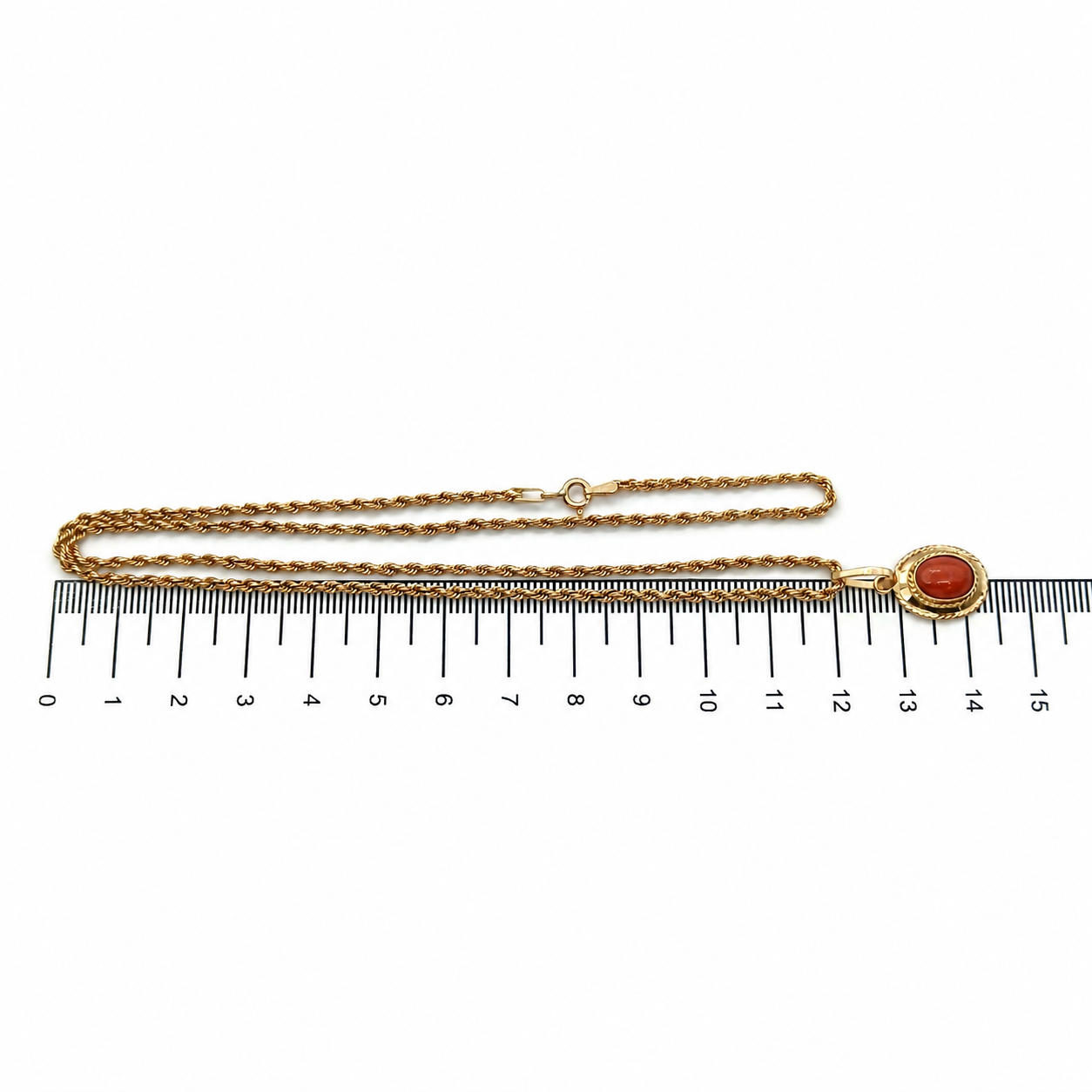 Collana - 18 carati Oro giallo - Corallo - Made in Italy - Handmade