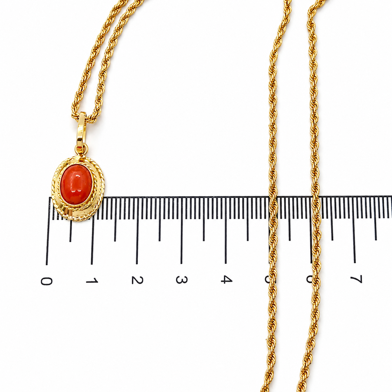 Collana - 18 carati Oro giallo - Corallo - Made in Italy - Handmade