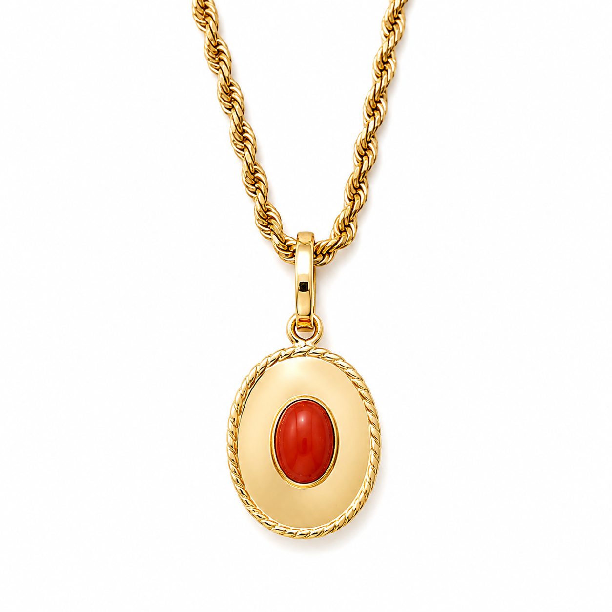 Collana - 18 carati Oro giallo - Corallo - Made in Italy - Handmade