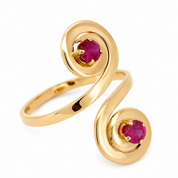Anello - 18 carati Oro giallo - 0.44ct. tw. Rubino - Made in Italy - Handmade