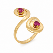 Anello - 18 carati Oro giallo - 0.44ct. tw. Rubino - Made in Italy - Handmade