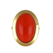 Anello - 18 carati Oro giallo Corallo