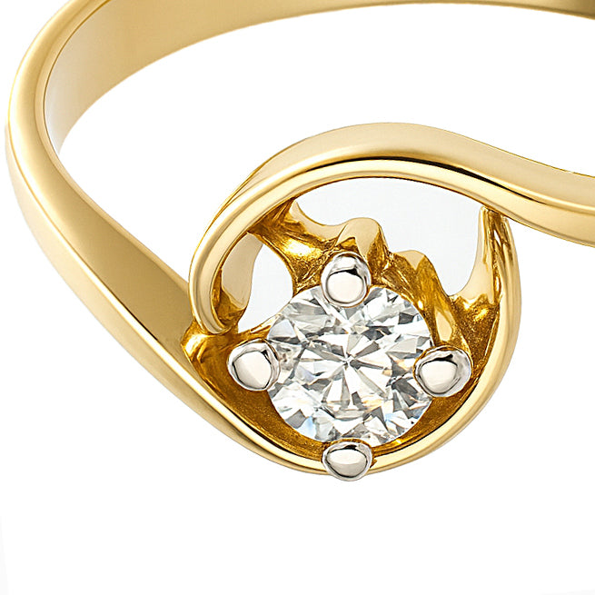 Anello - 18 carati Oro bianco, Oro giallo - 0.28ct. tw. Diamante (Naturale)