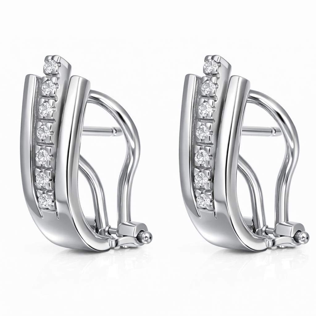 Orecchini - 18 carati Oro bianco - 0.14ct. tw. Diamante (Naturale)