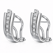 Orecchini - 18 carati Oro bianco - 0.14ct. tw. Diamante (Naturale)