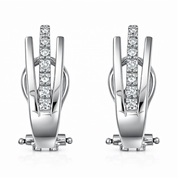 Orecchini - 18 carati Oro bianco - 0.14ct. tw. Diamante (Naturale)
