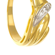 Anello - 18 carati Oro bianco, Oro giallo - 0.05ct. tw. Diamante (Naturale)