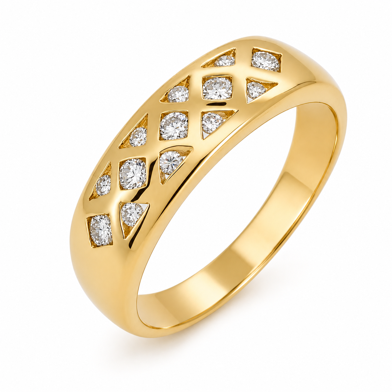 Anello - 18 carati Oro giallo - 0.31ct. tw. Diamante (Naturale) - Made in Italy - Handmade