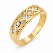 Anello - 18 carati Oro giallo - 0.31ct. tw. Diamante (Naturale) - Made in Italy - Handmade