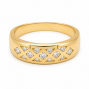 Anello - 18 carati Oro giallo - 0.31ct. tw. Diamante (Naturale) - Made in Italy - Handmade