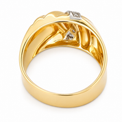 Anello - 18 carati Oro bianco, Oro giallo - 0.06ct. tw. Diamante (Naturale) - Made in Italy - Handmade