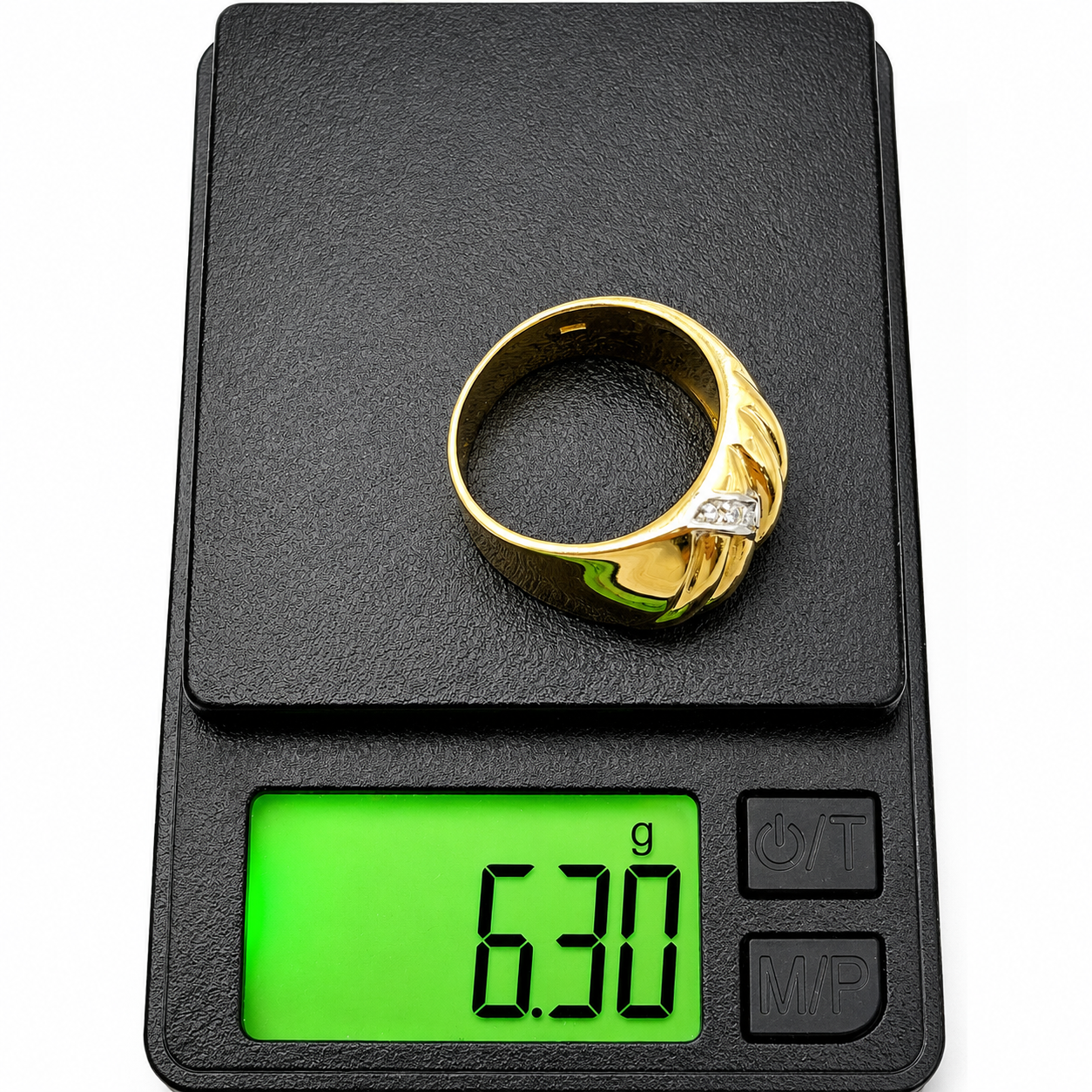 Anello - 18 carati Oro bianco, Oro giallo - 0.06ct. tw. Diamante (Naturale) - Made in Italy - Handmade