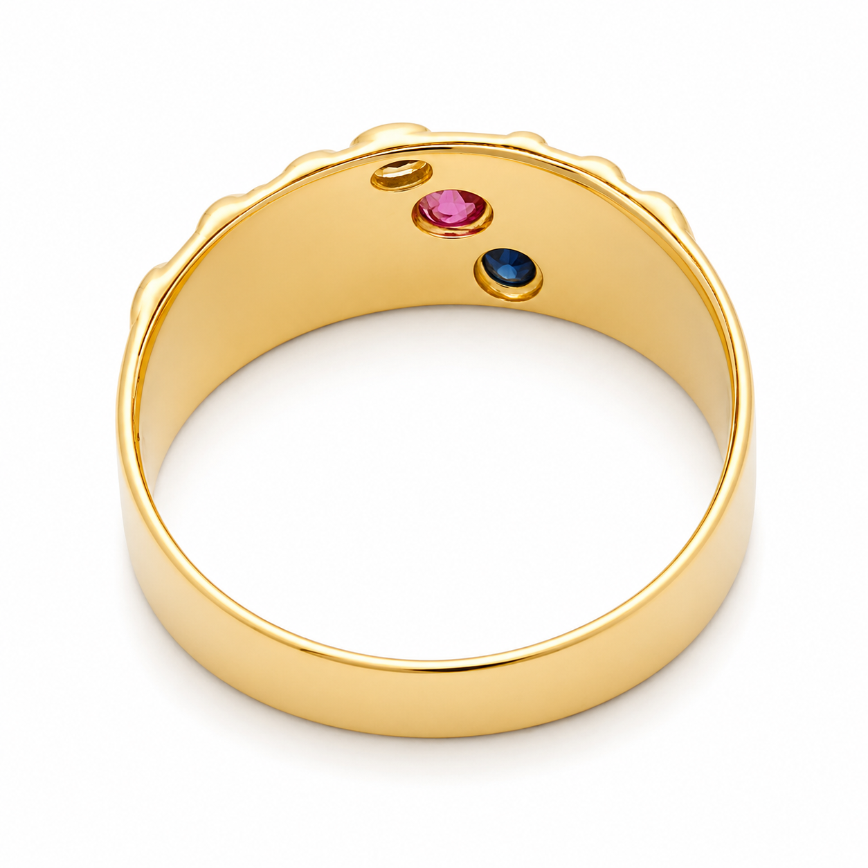 Anello - 18 carati Oro giallo, Oro bianco - 0.7ct. tw. Rubino - Zaffiro - Made in Italy - Handmade