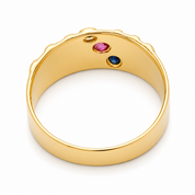 Anello - 18 carati Oro giallo, Oro bianco - 0.7ct. tw. Rubino - Zaffiro - Made in Italy - Handmade