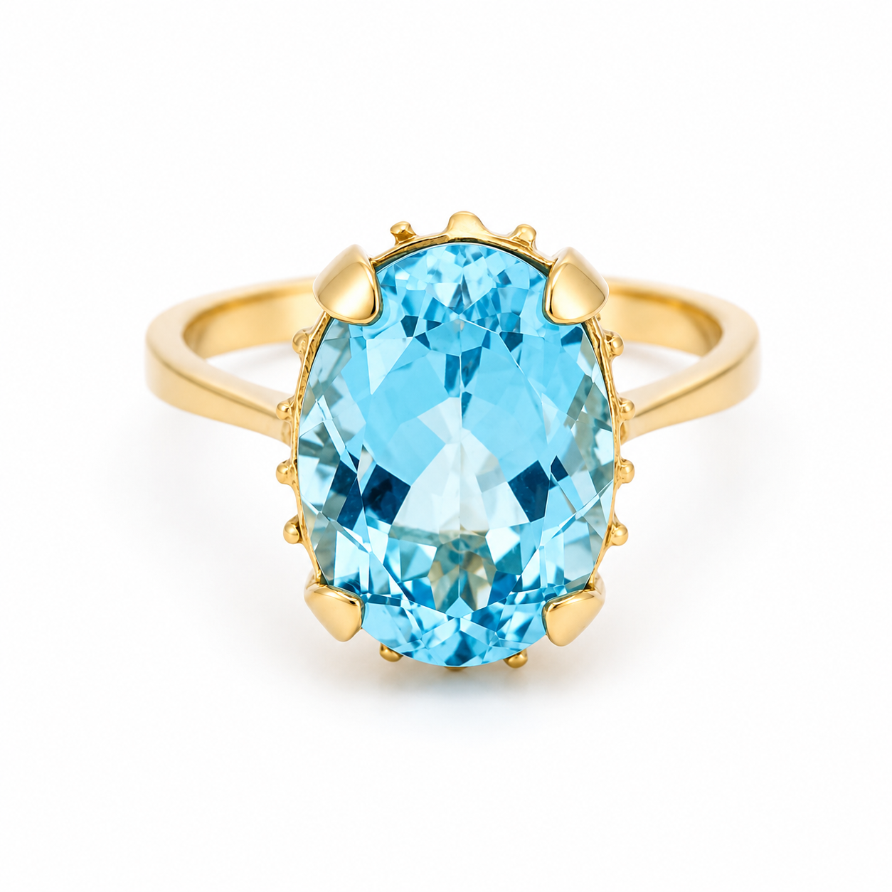 Anello - 18 carati Oro giallo - 5.00ct. tw. Topazio - Made in Italy - Handmade
