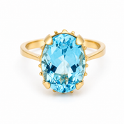 Anello - 18 carati Oro giallo - 5.00ct. tw. Topazio - Made in Italy - Handmade