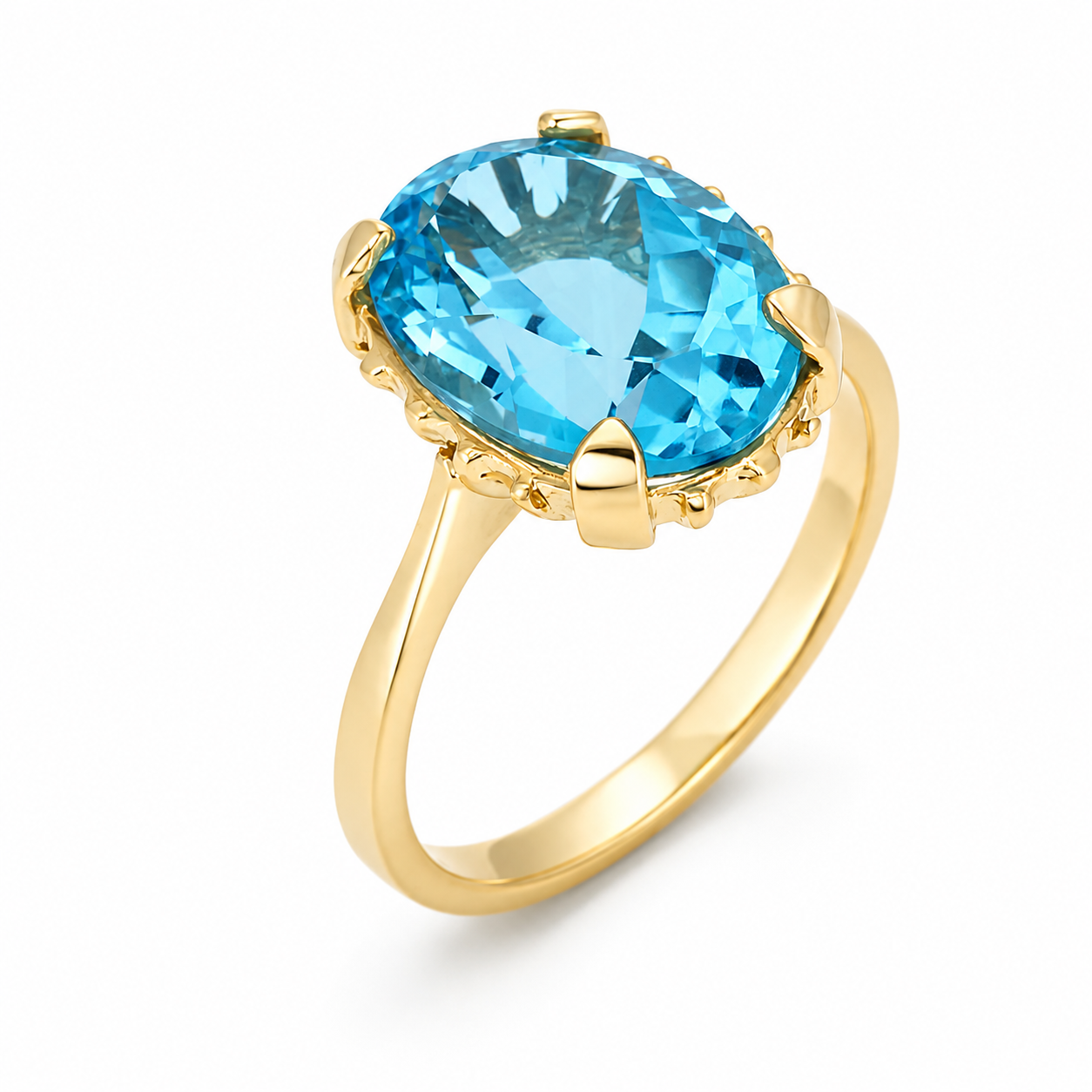 Anello - 18 carati Oro giallo - 5.00ct. tw. Topazio - Made in Italy - Handmade