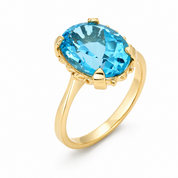 Anello - 18 carati Oro giallo - 5.00ct. tw. Topazio - Made in Italy - Handmade