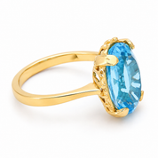 Anello - 18 carati Oro giallo - 5.00ct. tw. Topazio - Made in Italy - Handmade