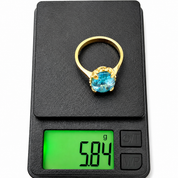 Anello - 18 carati Oro giallo - 5.00ct. tw. Topazio - Made in Italy - Handmade