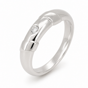 Anello - 18 carati Oro bianco - 0.06ct. tw. Diamante (Naturale) - Made in Italy - Handmade