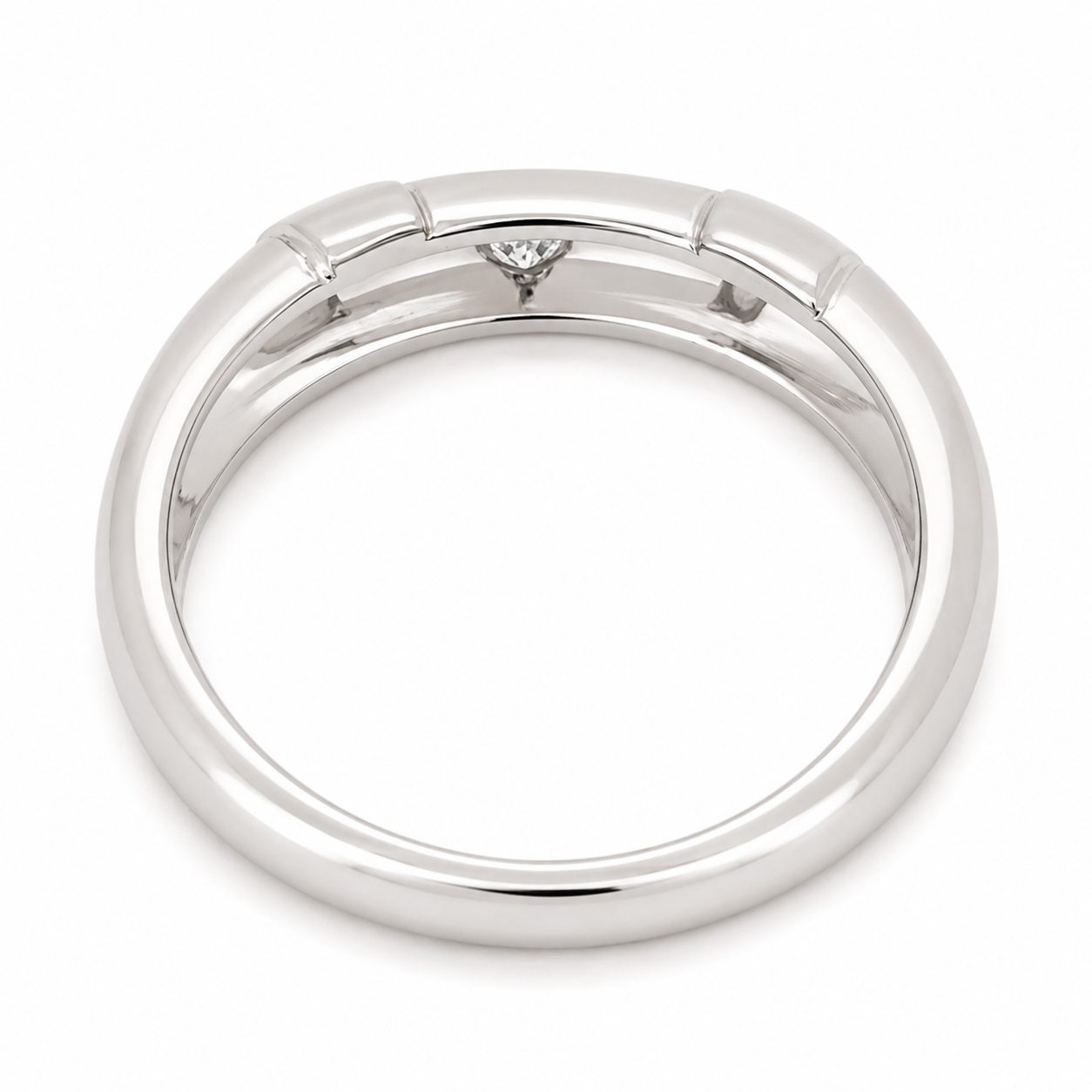 Anello - 18 carati Oro bianco - 0.06ct. tw. Diamante (Naturale) - Made in Italy - Handmade