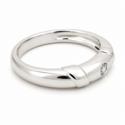 Anello - 18 carati Oro bianco - 0.06ct. tw. Diamante (Naturale) - Made in Italy - Handmade