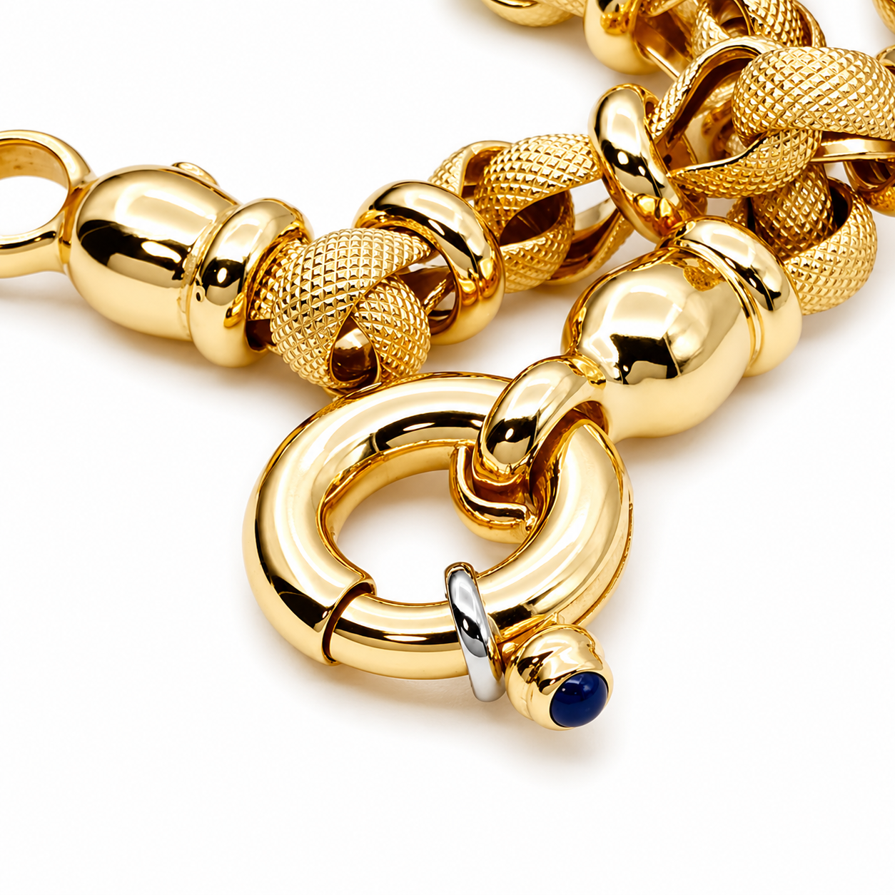 Bracciale - 18 carati Oro giallo Zaffiro - Made in Italy - Handmade