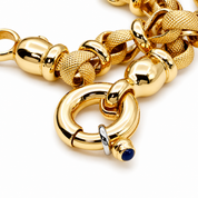 Bracciale - 18 carati Oro giallo Zaffiro - Made in Italy - Handmade
