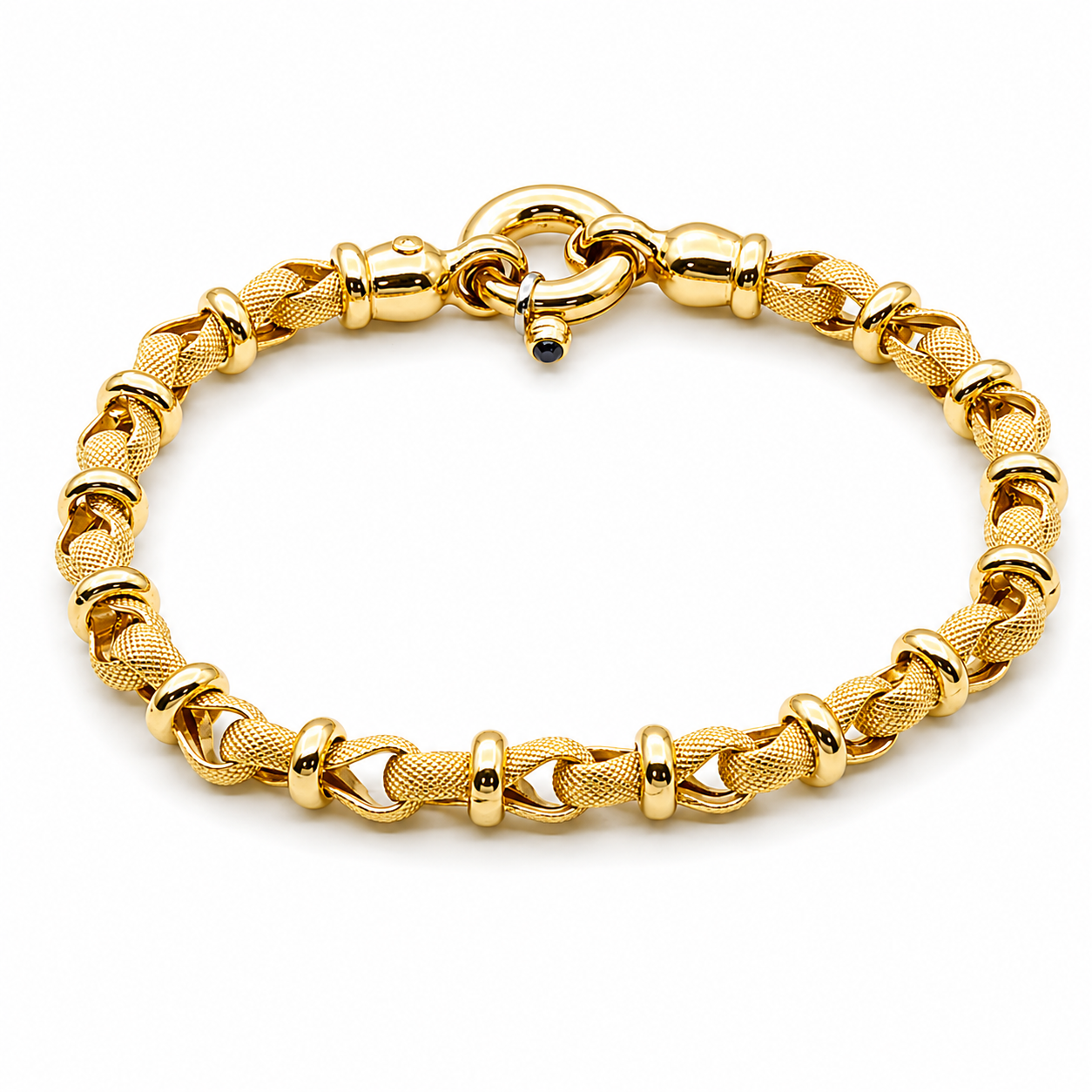Bracciale - 18 carati Oro giallo Zaffiro - Made in Italy - Handmade