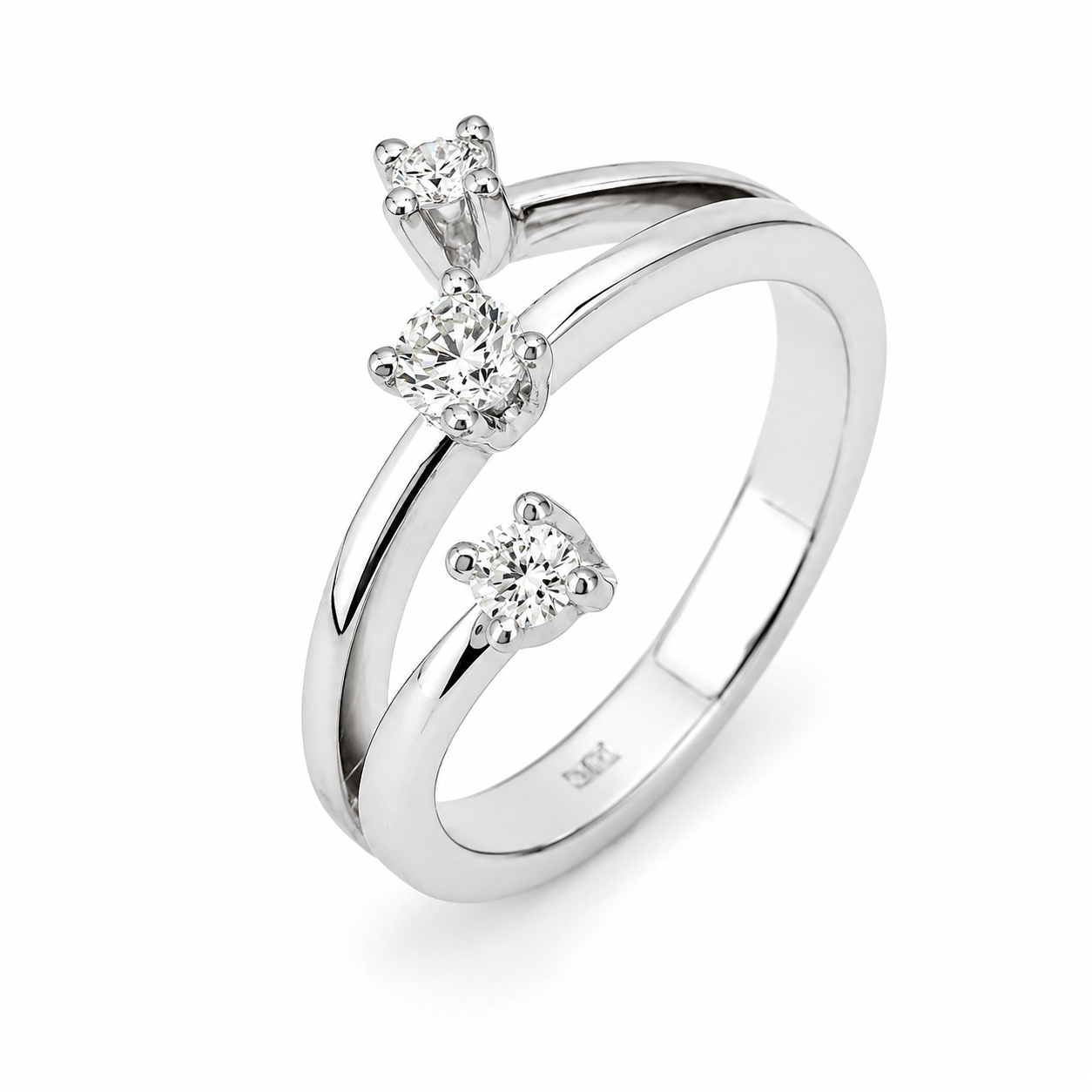 Anello - 18 carati Oro bianco - 0.34ct. tw. Diamante (Naturale) - Made in Italy - Handmade
