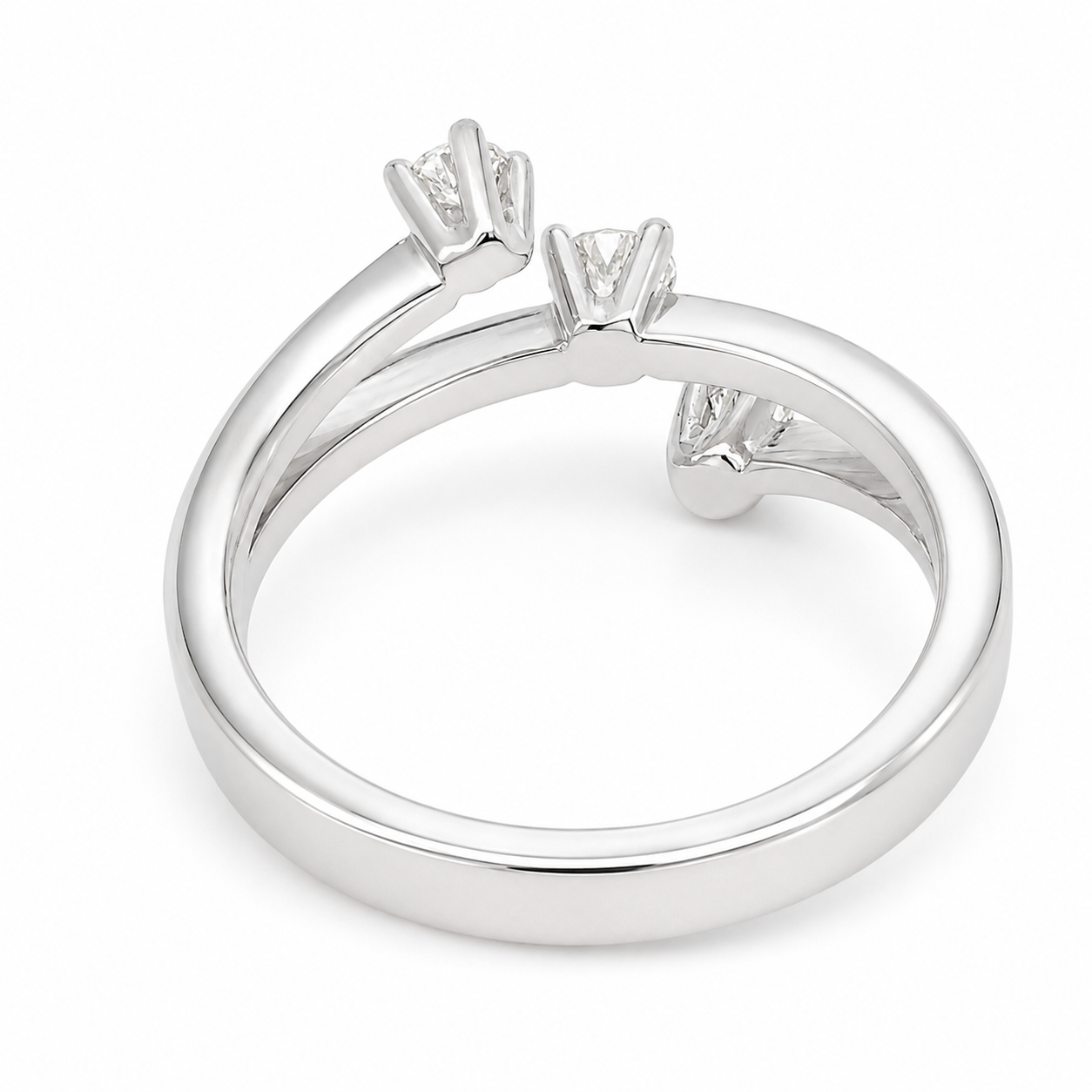 Anello - 18 carati Oro bianco - 0.34ct. tw. Diamante (Naturale) - Made in Italy - Handmade