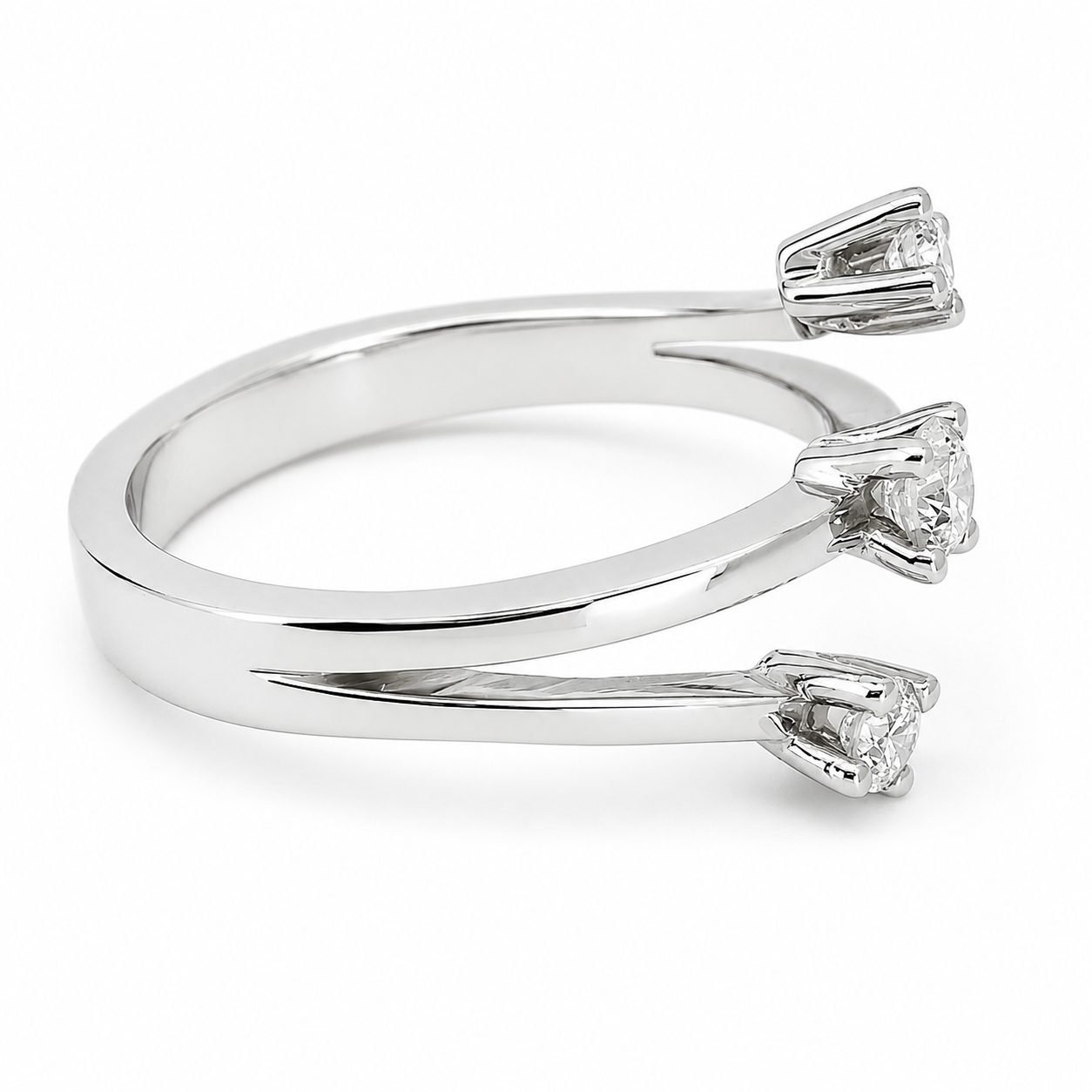 Anello - 18 carati Oro bianco - 0.34ct. tw. Diamante (Naturale) - Made in Italy - Handmade