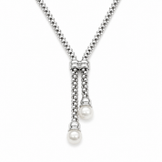 Collana - 18 carati Oro bianco Perla - Made in Italy - Handmade