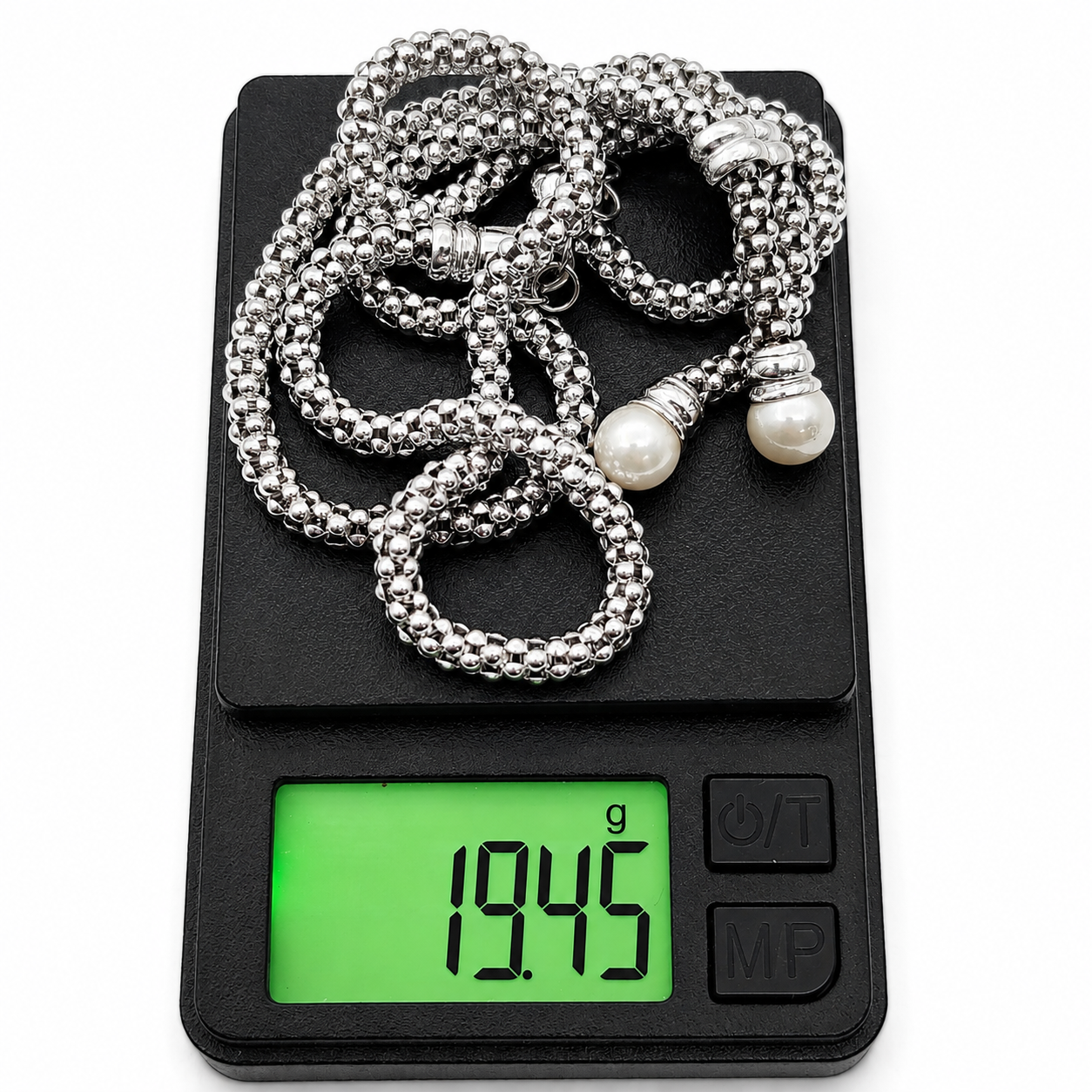 Collana - 18 carati Oro bianco Perla - Made in Italy - Handmade
