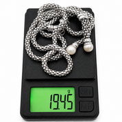 Collana - 18 carati Oro bianco Perla - Made in Italy - Handmade