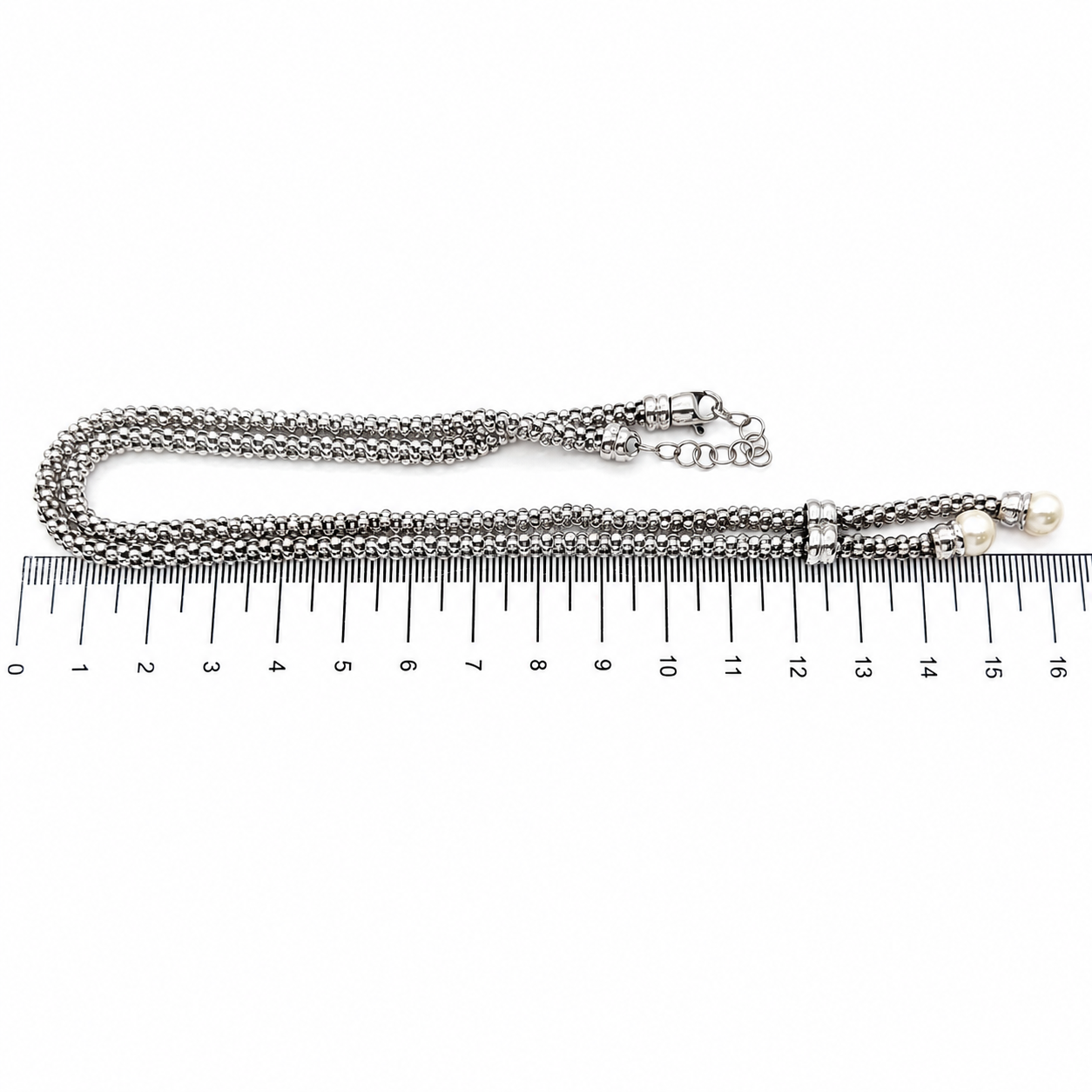 Collana - 18 carati Oro bianco Perla - Made in Italy - Handmade