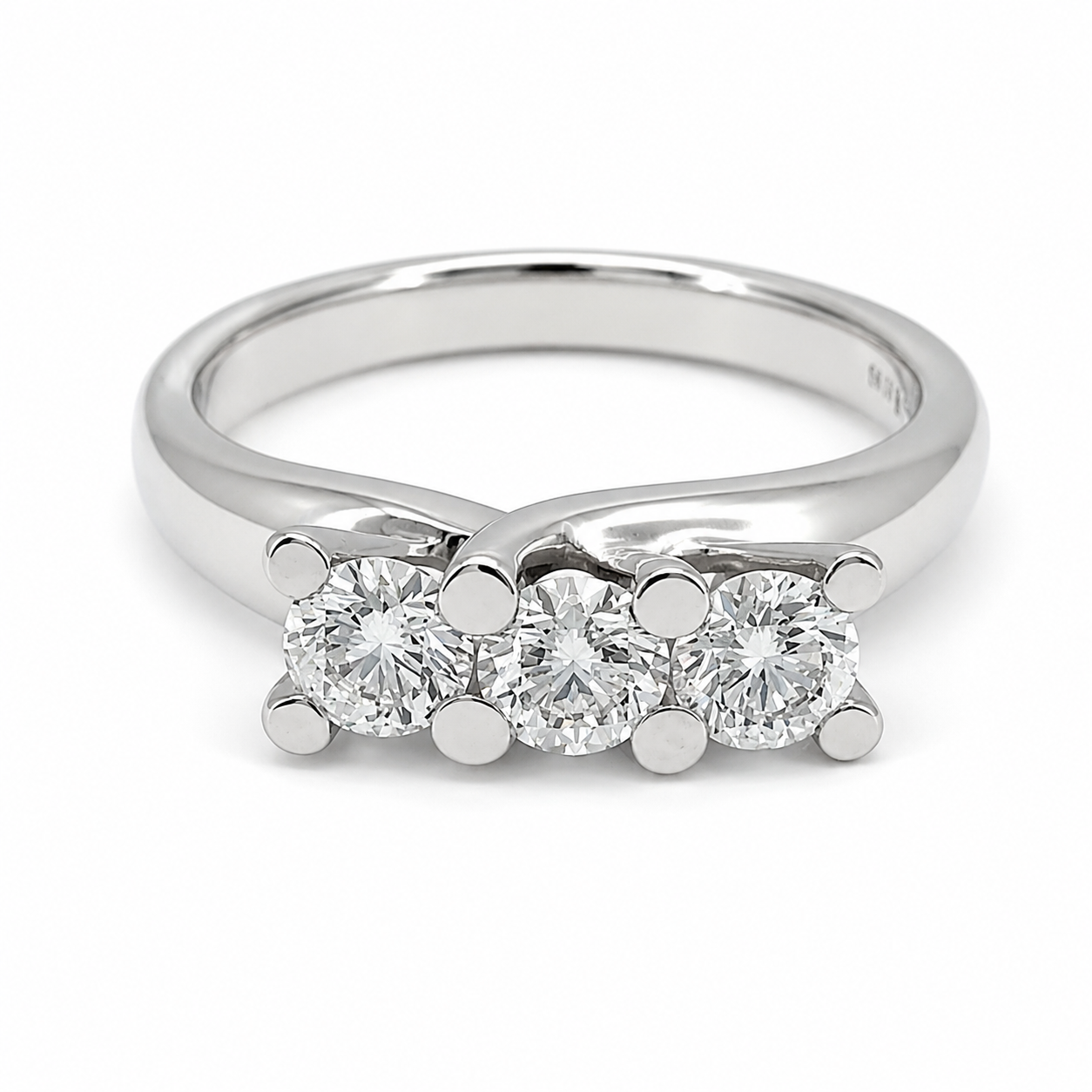 Anello - 18 carati Oro bianco - 0.90ct. tw. Diamante (Naturale) - Made in Italy - Handmade
