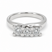 Anello - 18 carati Oro bianco - 0.90ct. tw. Diamante (Naturale) - Made in Italy - Handmade