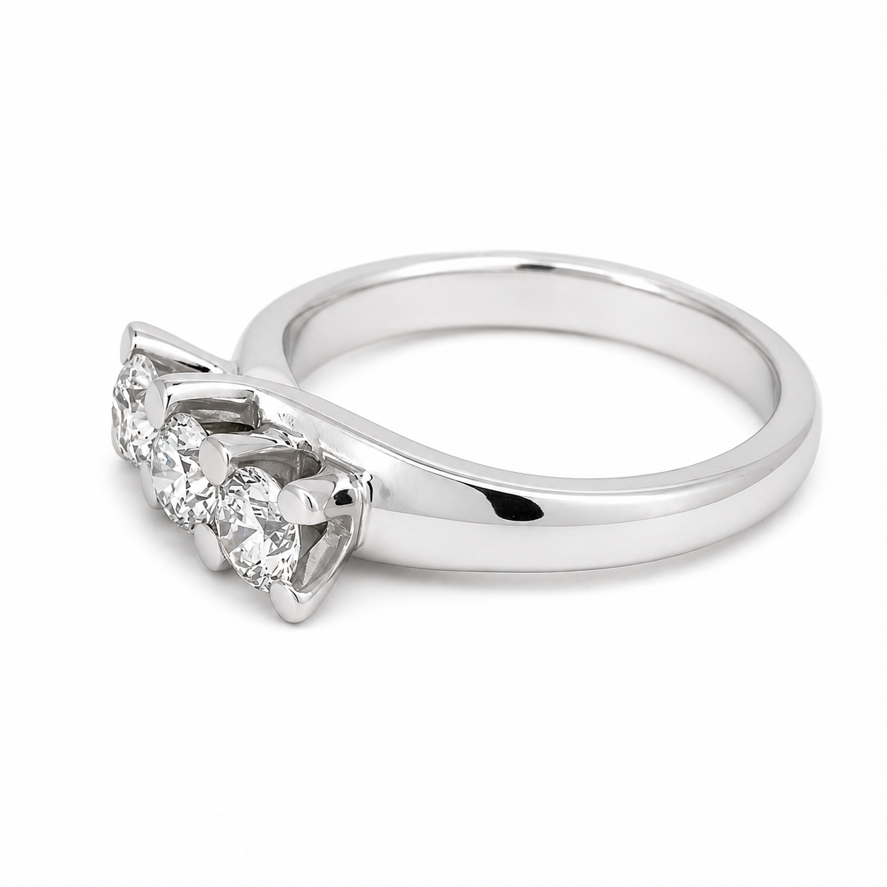 Anello - 18 carati Oro bianco - 0.90ct. tw. Diamante (Naturale) - Made in Italy - Handmade