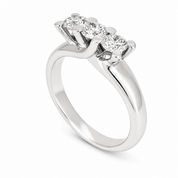 Anello - 18 carati Oro bianco - 0.90ct. tw. Diamante (Naturale) - Made in Italy - Handmade