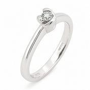 Anteprima  Anello - 18 carati Oro bianco - 0.09ct. tw. Diamante (Naturale) - Made in Italy