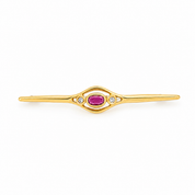 Spilla - 18 carati Oro giallo - 0.42ct. tw. Rubino - Diamante - Made in Italy - Handmade