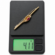 Spilla - 18 carati Oro giallo - 0.42ct. tw. Rubino - Diamante - Made in Italy - Handmade