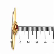 Spilla - 18 carati Oro giallo - 0.42ct. tw. Rubino - Diamante - Made in Italy - Handmade