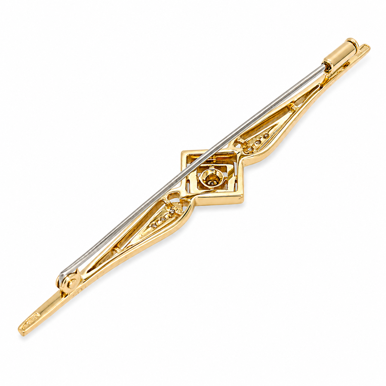 Spilla - 18 carati Oro giallo - 0.11ct. tw. Diamante (Naturale) - Made in Italy - Handmade