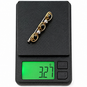 Spilla - 14 carati Oro giallo, Oro bianco - 1.37ct. tw. Zaffiro - Diamante - Made in Italy - Handmade