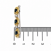 Spilla - 14 carati Oro giallo, Oro bianco - 1.37ct. tw. Zaffiro - Diamante - Made in Italy - Handmade