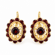 Orecchini - 18 carati Oro giallo - 1.60ct. tw. Granato - Made in Italy - Handmade